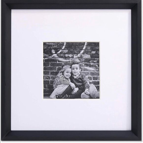 Square Black Wood Gallery Frame – 10x10 or 5x5 Modern Minimalist Wall Display - Picture 1 of 3